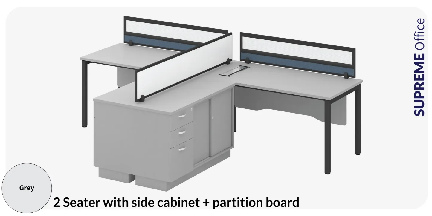 2 Seater Workstation with Side Cabinet (Kindly contact us to order)