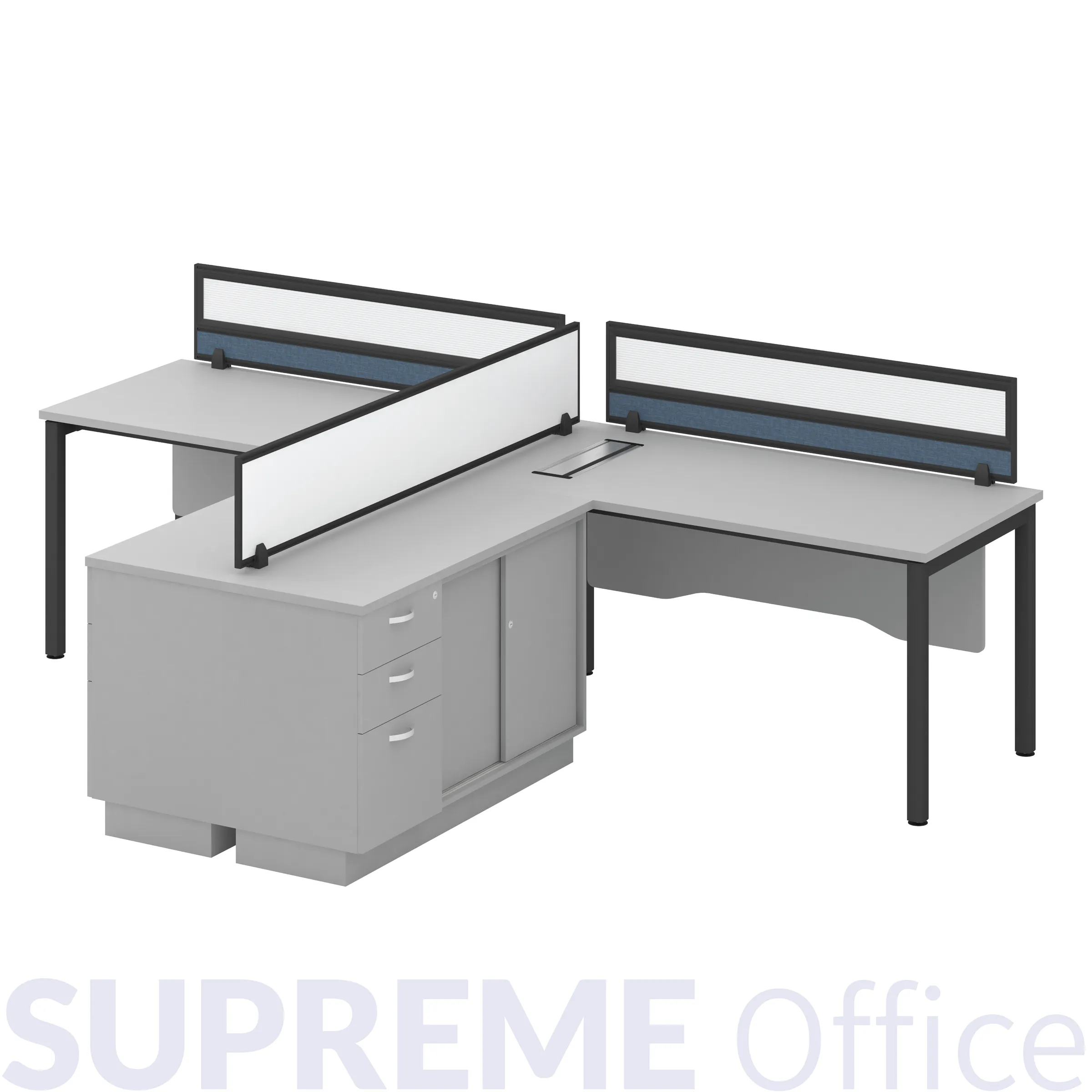 2 Seater Workstation with Side Cabinet (Kindly contact us to order)