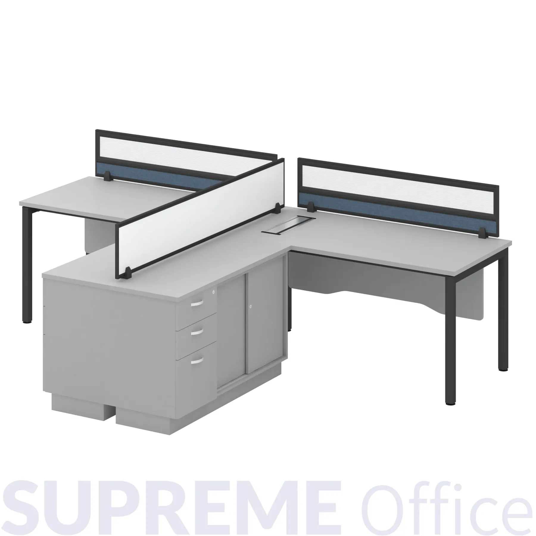 2 Seater Workstation with Side Cabinet (Kindly contact us to order)