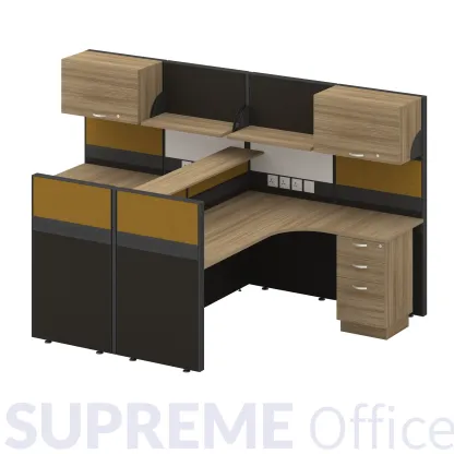 2 Seater Cubicle with Hanging Cabinet Shelving (Kindly contact us to order)