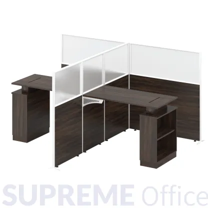 2 Seater Collaboration Cubicle with Medium Height Standing Partition (Kindly contact us to order)