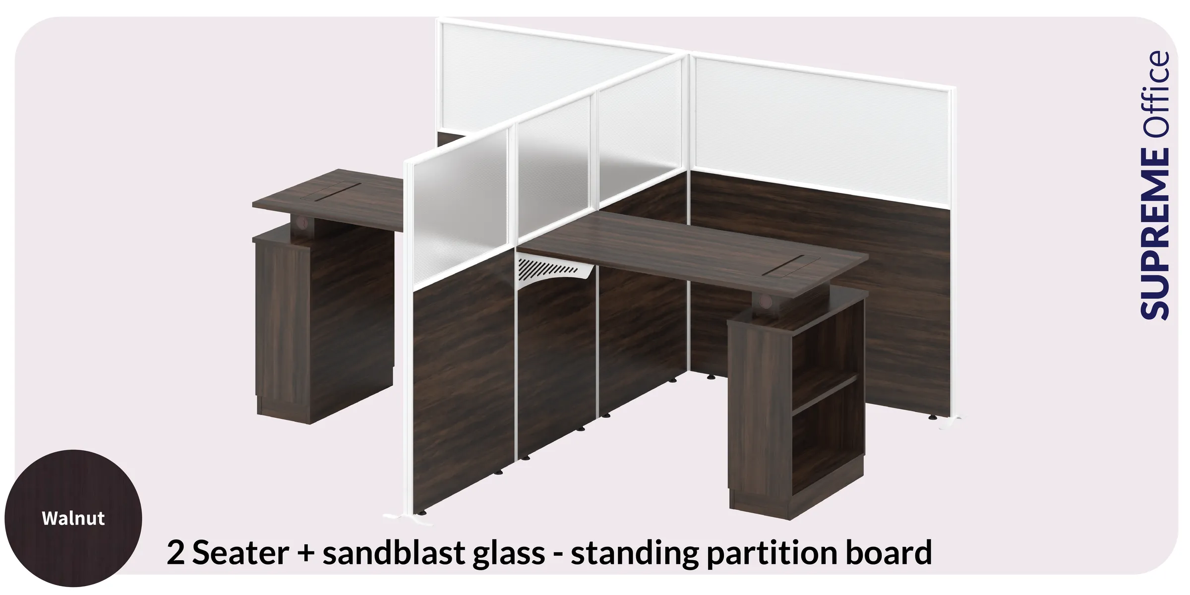 2 Seater Collaboration Cubicle with Medium Height Standing Partition (Kindly contact us to order)