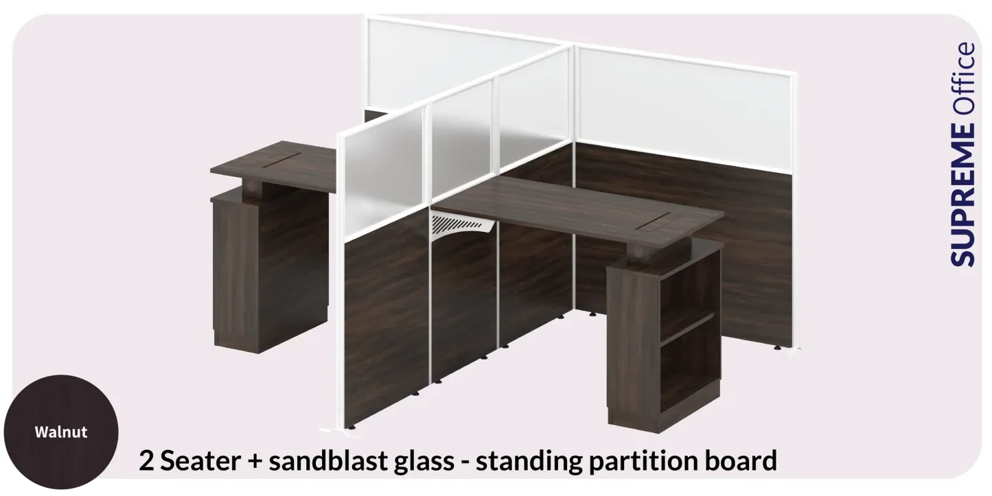 2 Seater Collaboration Cubicle with Medium Height Standing Partition (Kindly contact us to order)