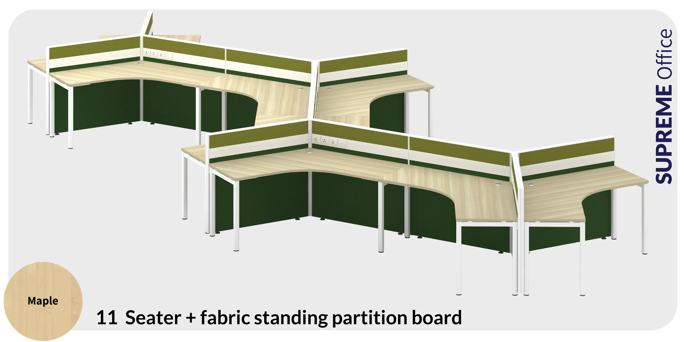 12 Seater Workstation with Standing Partition (Kindly contact us to order)