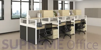 6 Seater Office Workstation with Hanging Cabinet (1650H mm tall workstation)