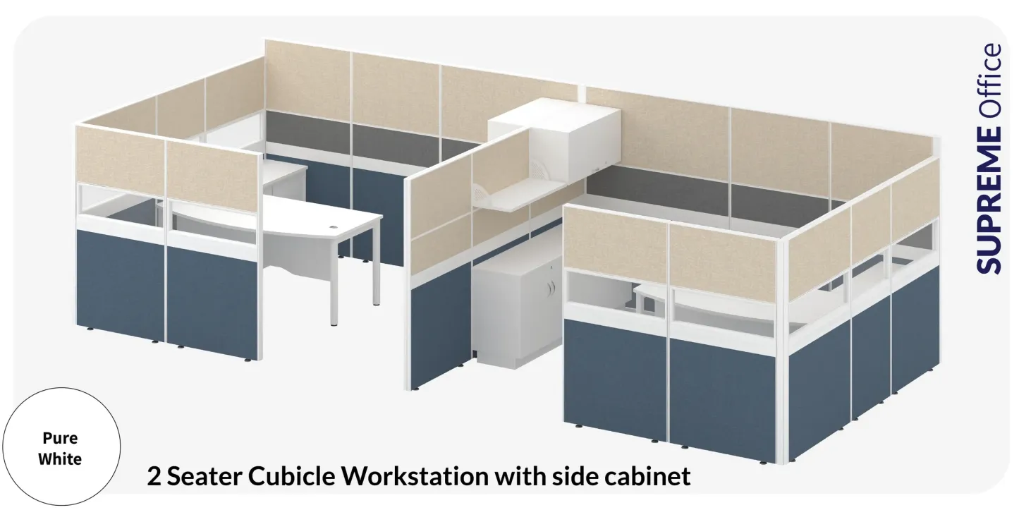 2 Seater Combo Cubicle - Privacy Cubicle with Standing Partition (Kindly contact us to order)