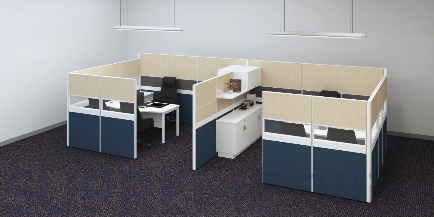2 Seater Combo Cubicle - Privacy Cubicle with Standing Partition (Kindly contact us to order)