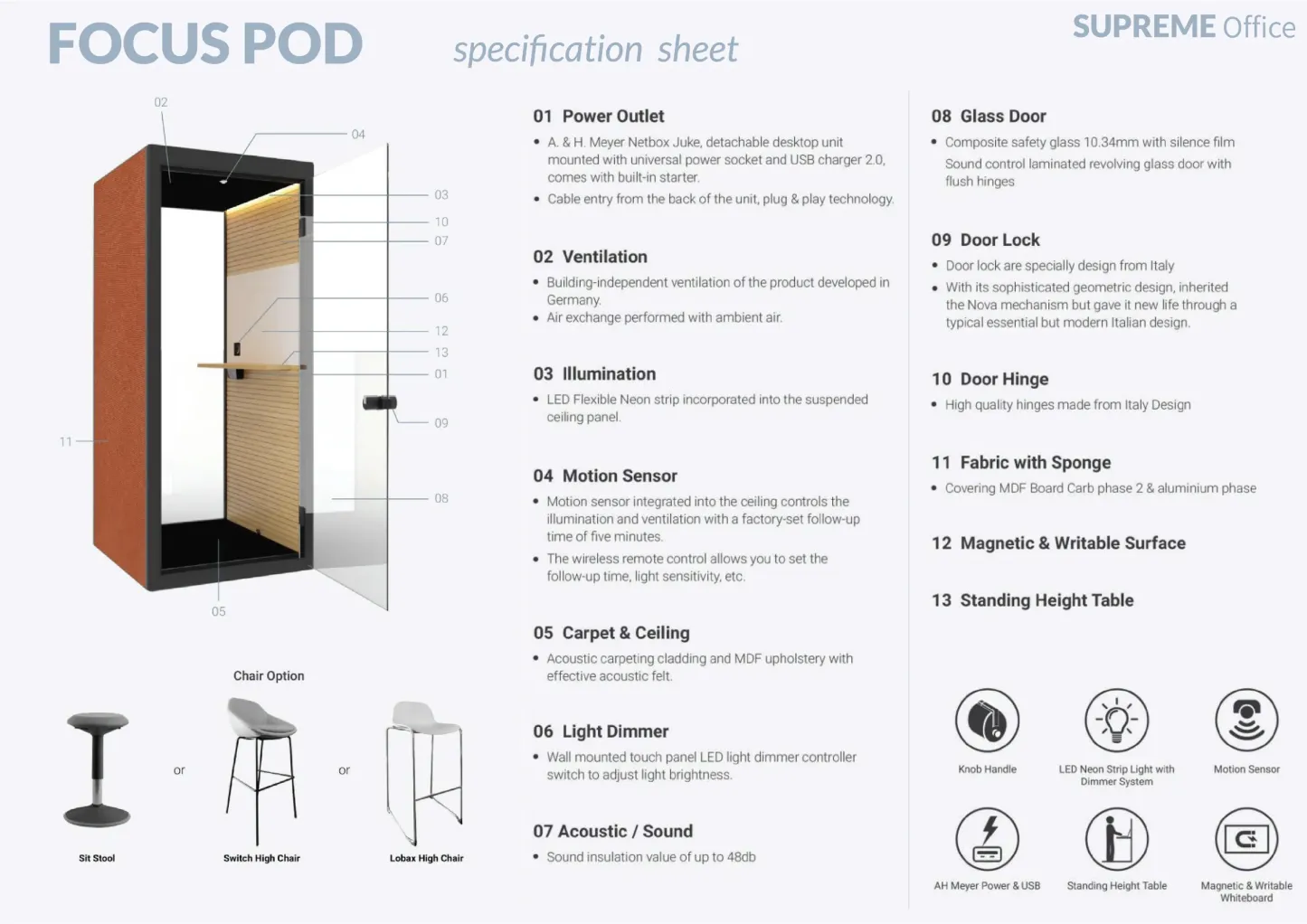 Office Tele-Booth | Office Phone Booth - For 1 Seater (kindly contact us before ordering)