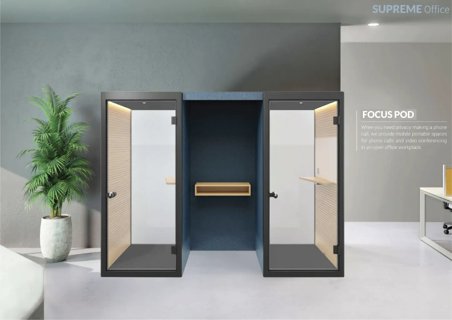 Office Tele-Booth | Office Phone Booth - For 1 Seater (kindly contact us before ordering)