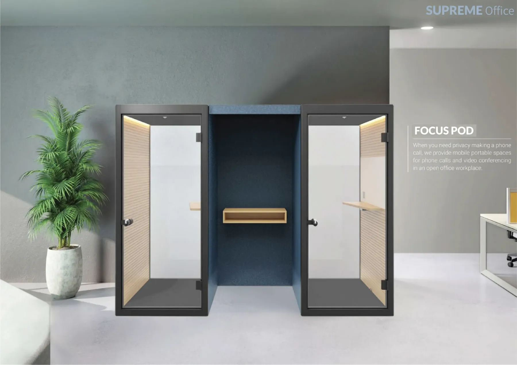 Office Tele-Booth | Office Phone Booth - For 1 Seater (kindly contact us before ordering)