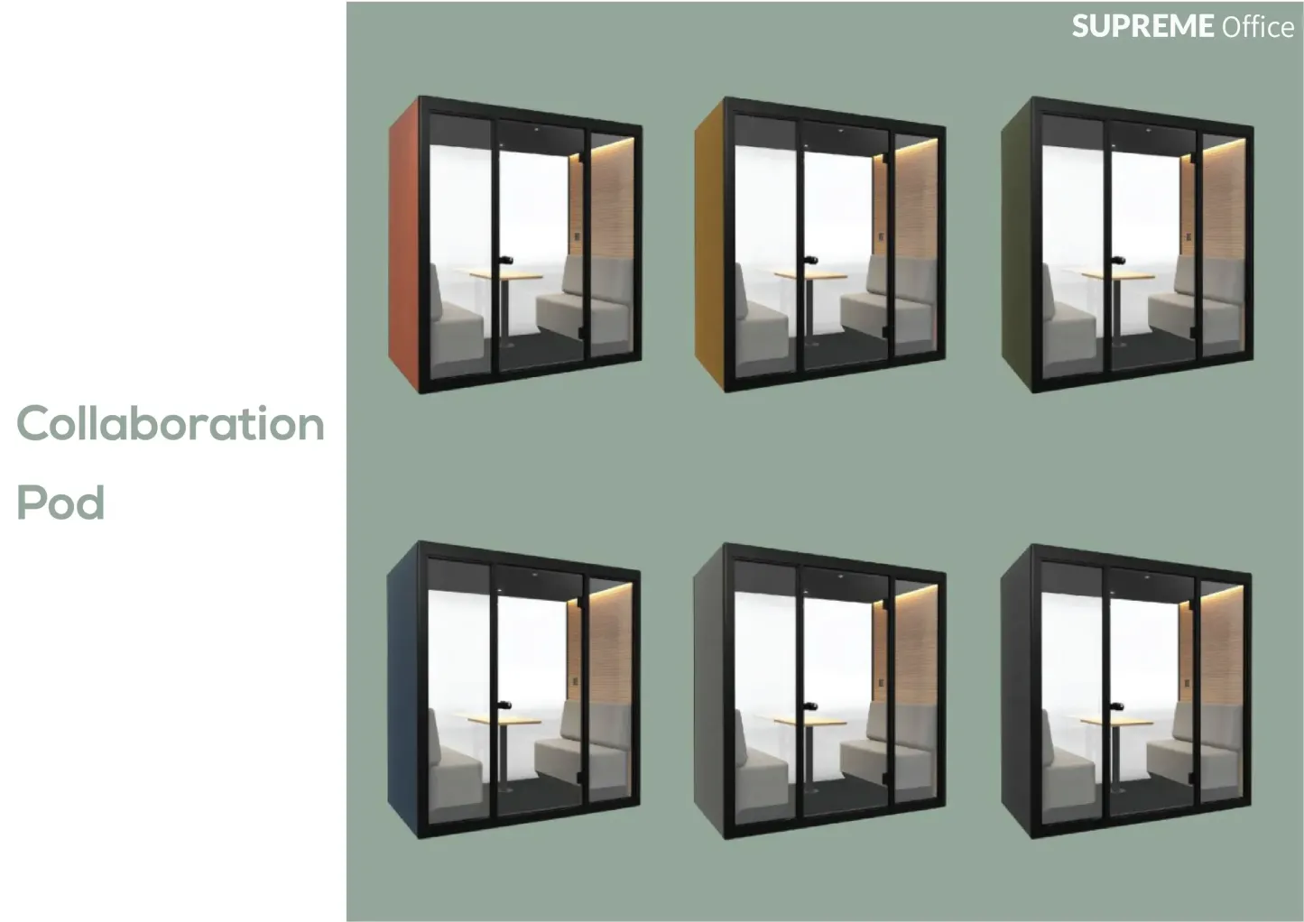 Sharing Pod - Office Tele-Booth | Office Phone Booth - For 2 - 4 Seater (Kindly contact us before order)