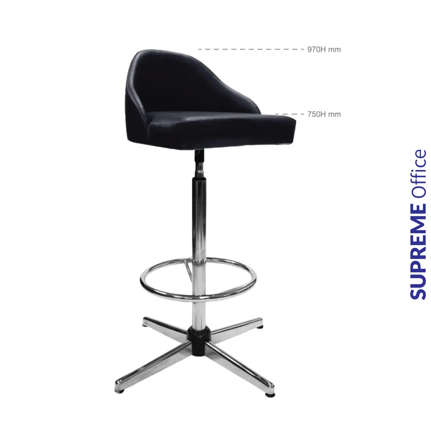 HIGH BARSTOOL WITH BACKREST + Footring (807)