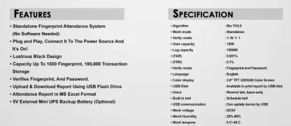 RICHMAN Fingerprint Time Attendance Recorder
