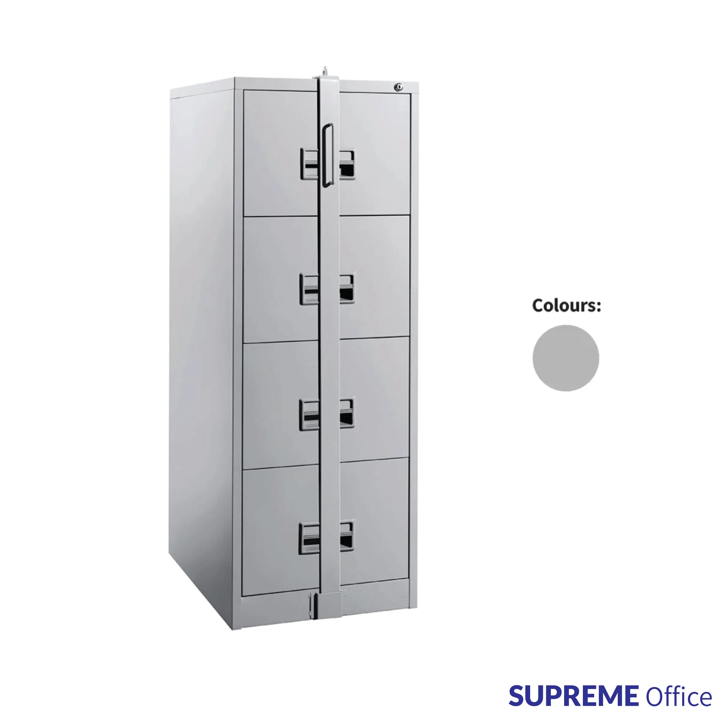 4 Drawer Steel Cabinet with Security Bar