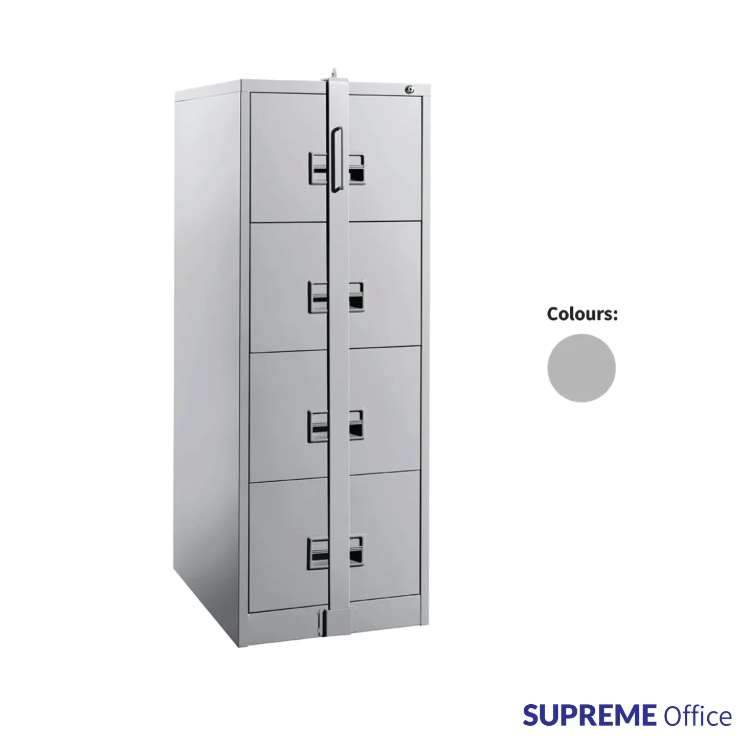 4 Drawer Steel Cabinet with Security Bar
