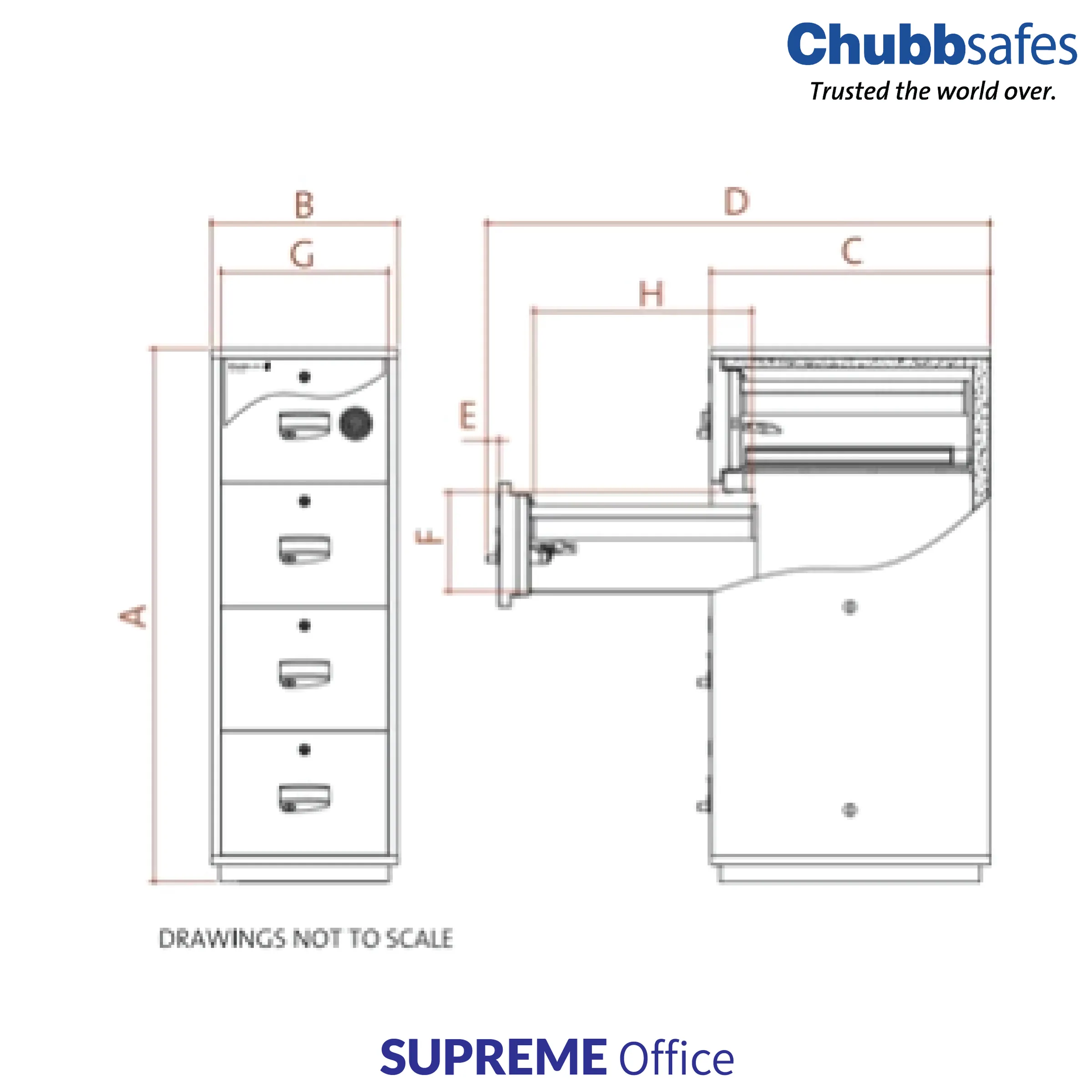 Chubbsafes RPF 5000 Series - 4 Drawer safe (kindly contact us before ordering)
