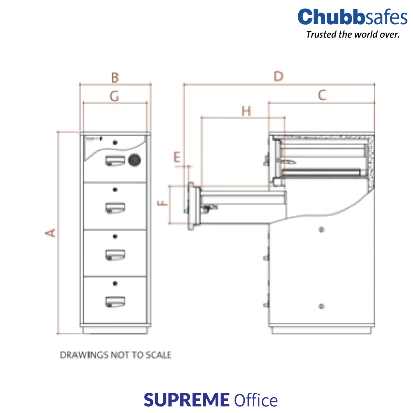 Chubbsafes RPF 5000 Series - 4 Drawer safe (kindly contact us before ordering)