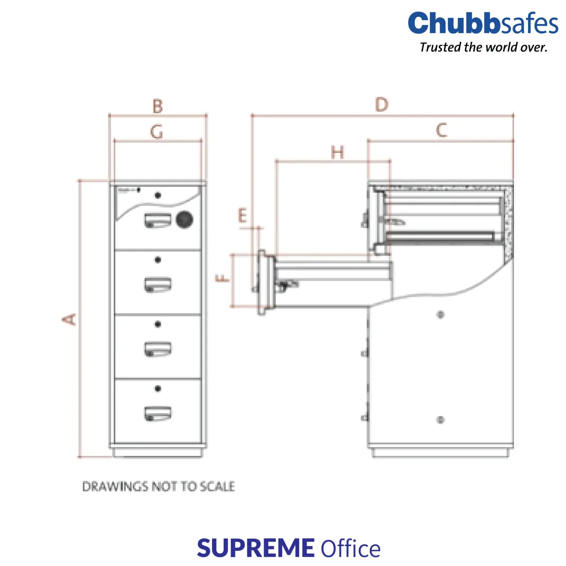 Chubbsafes RPF 5000 Series - 4 Drawer safe (kindly contact us before ordering)