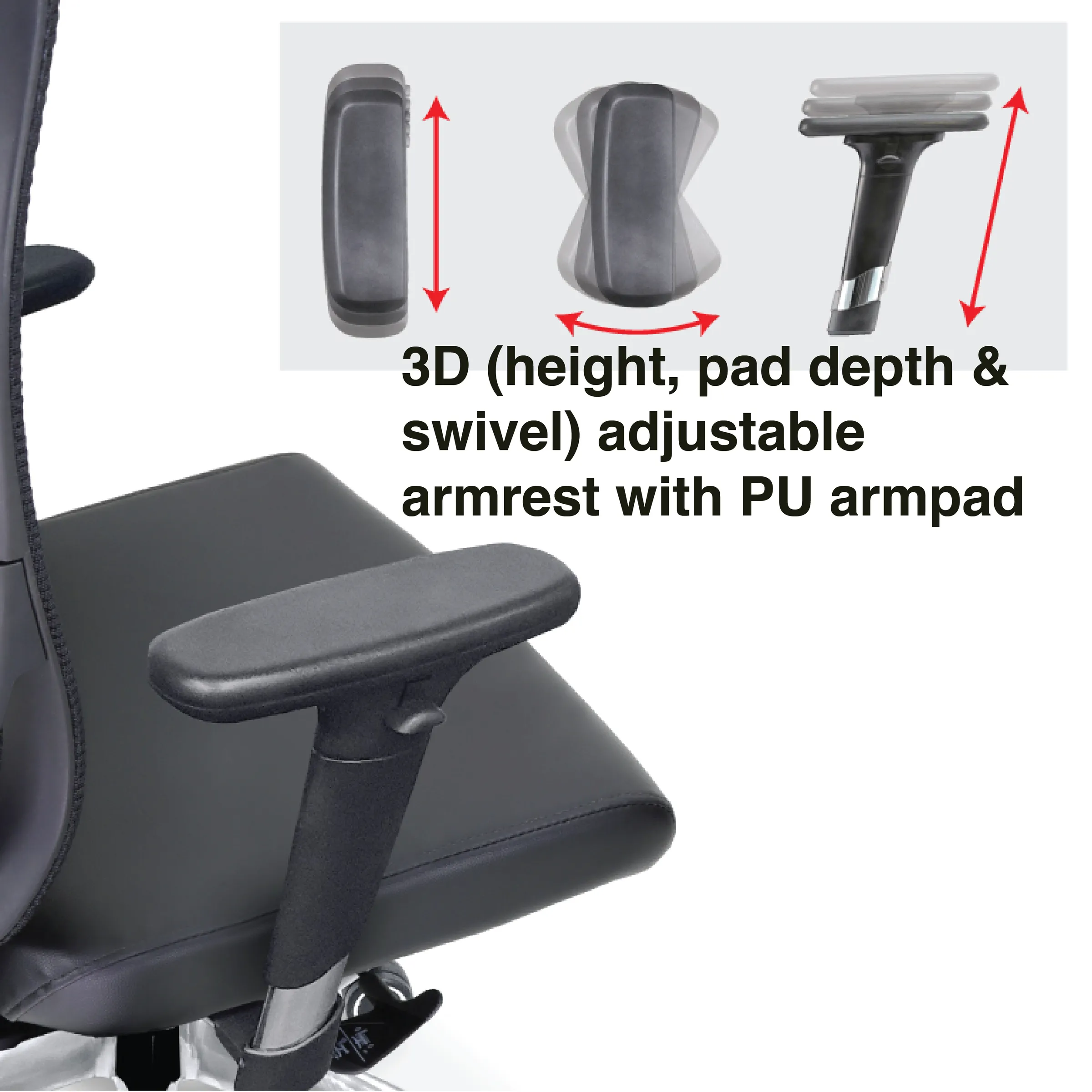 CUR2 Mesh Medium Back Chair -with aluminium legs