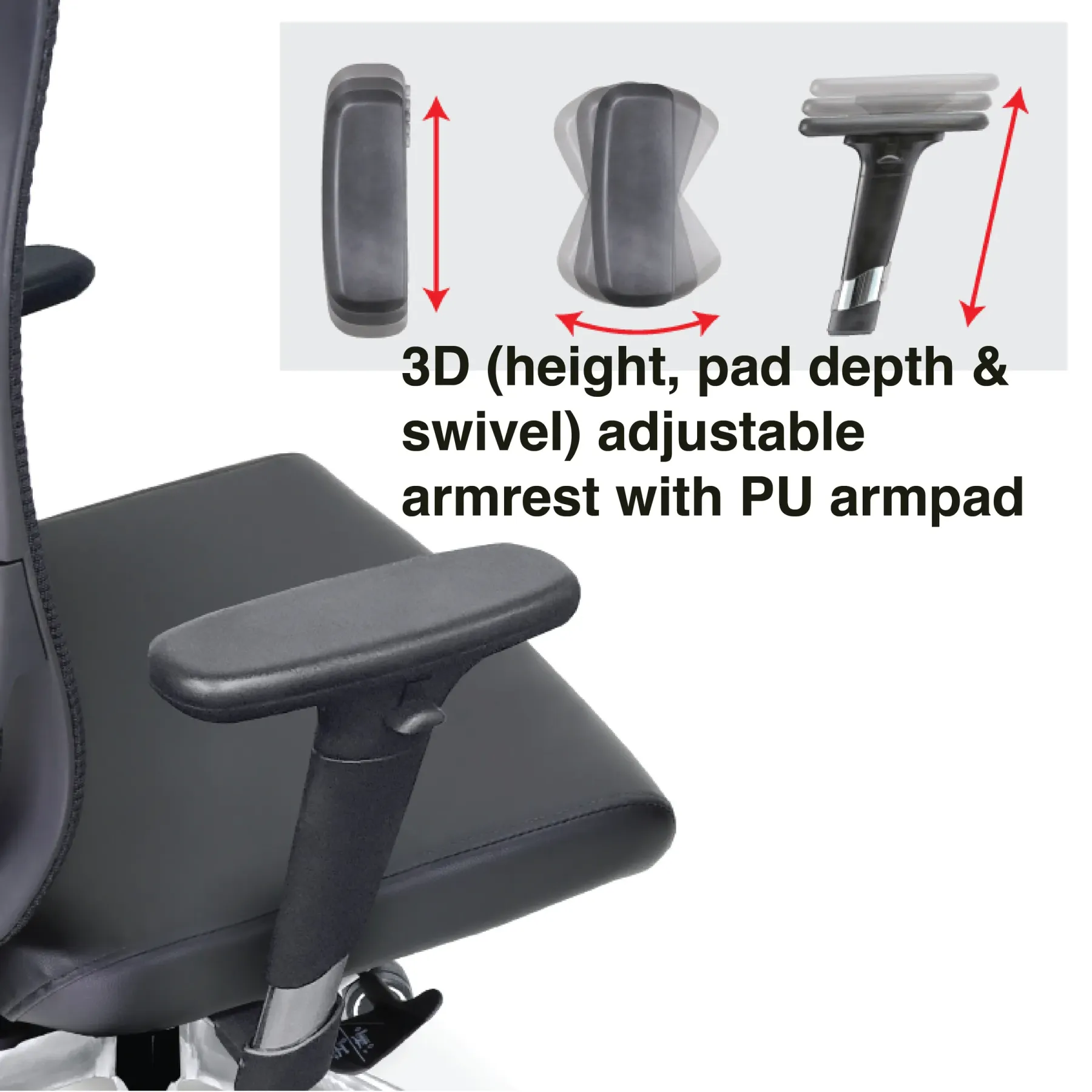 CUR2 Mesh Medium Back Chair -with aluminium legs