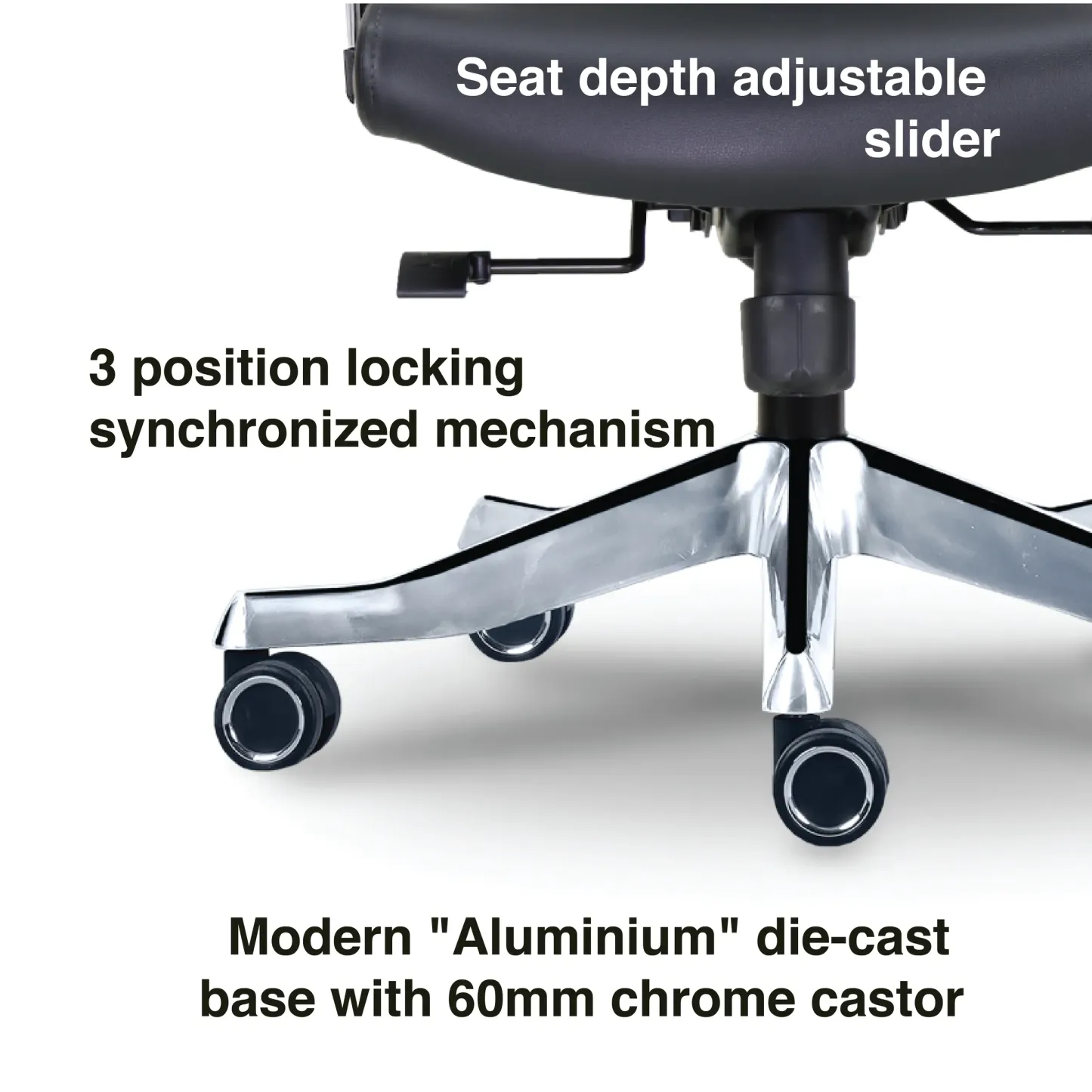 CUR2 Mesh Medium Back Chair -with aluminium legs