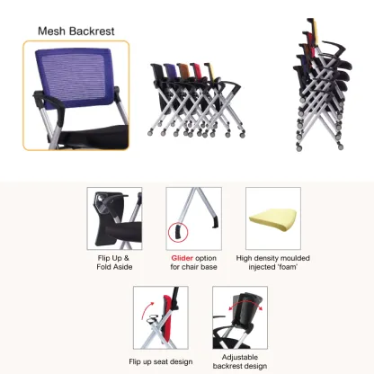 AXE Foldable Training Chair with Armrest & Writing Tablet