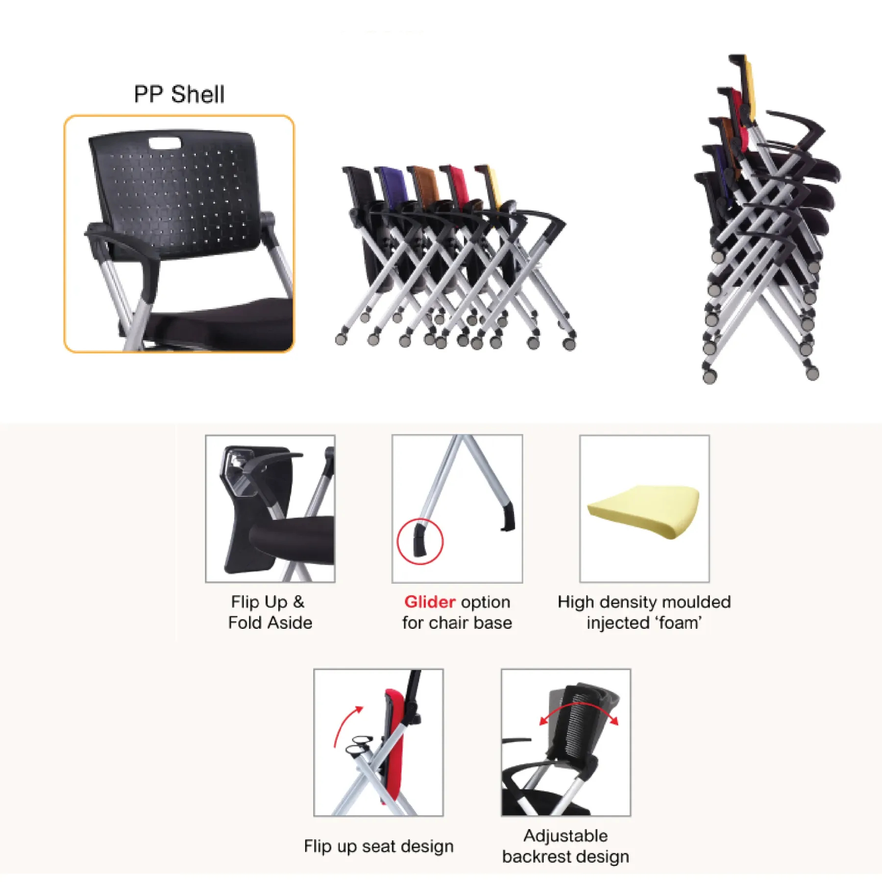 AXE Foldable Training Chair with PP Backrest