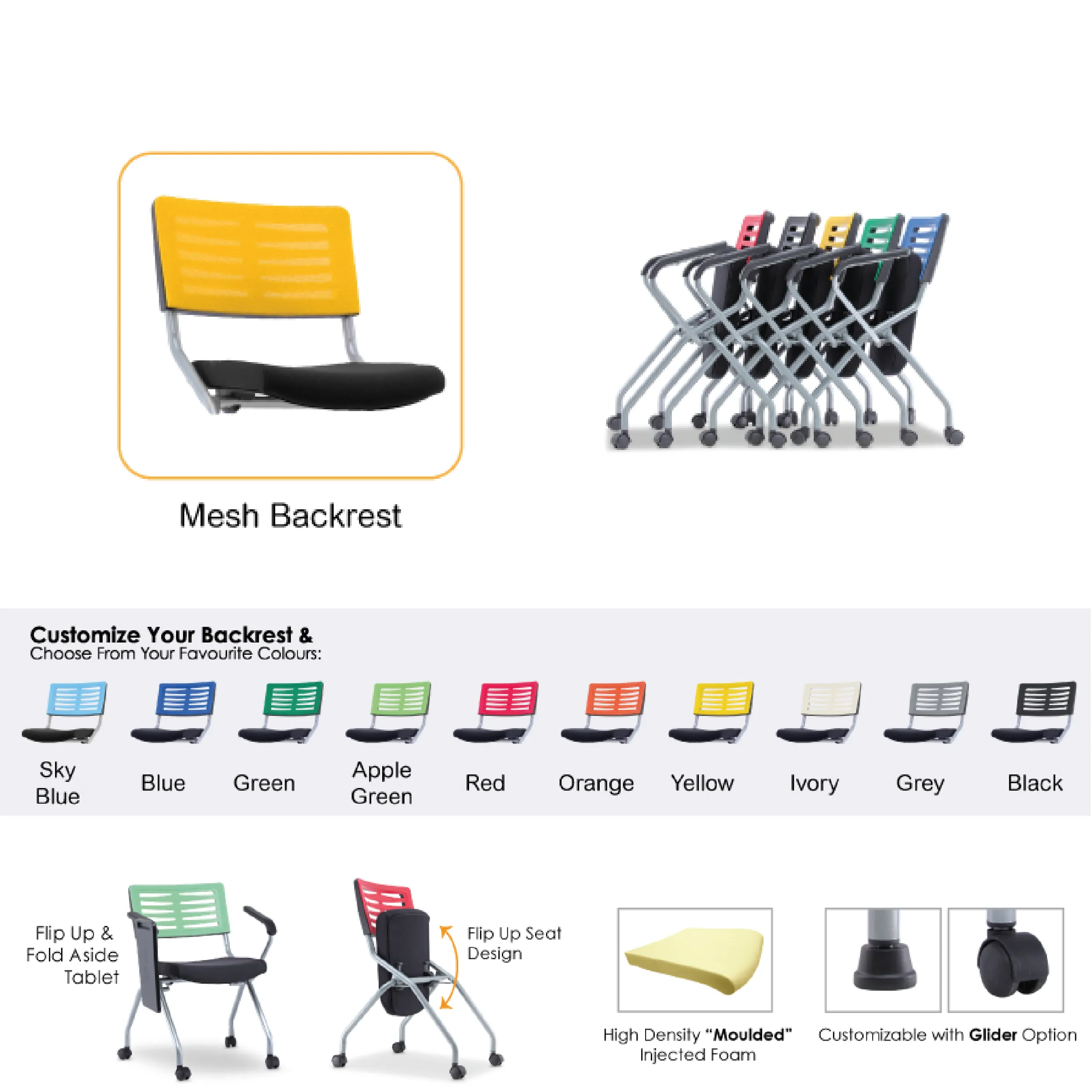 AXE 2 Foldable Training Chair (mesh backrest)