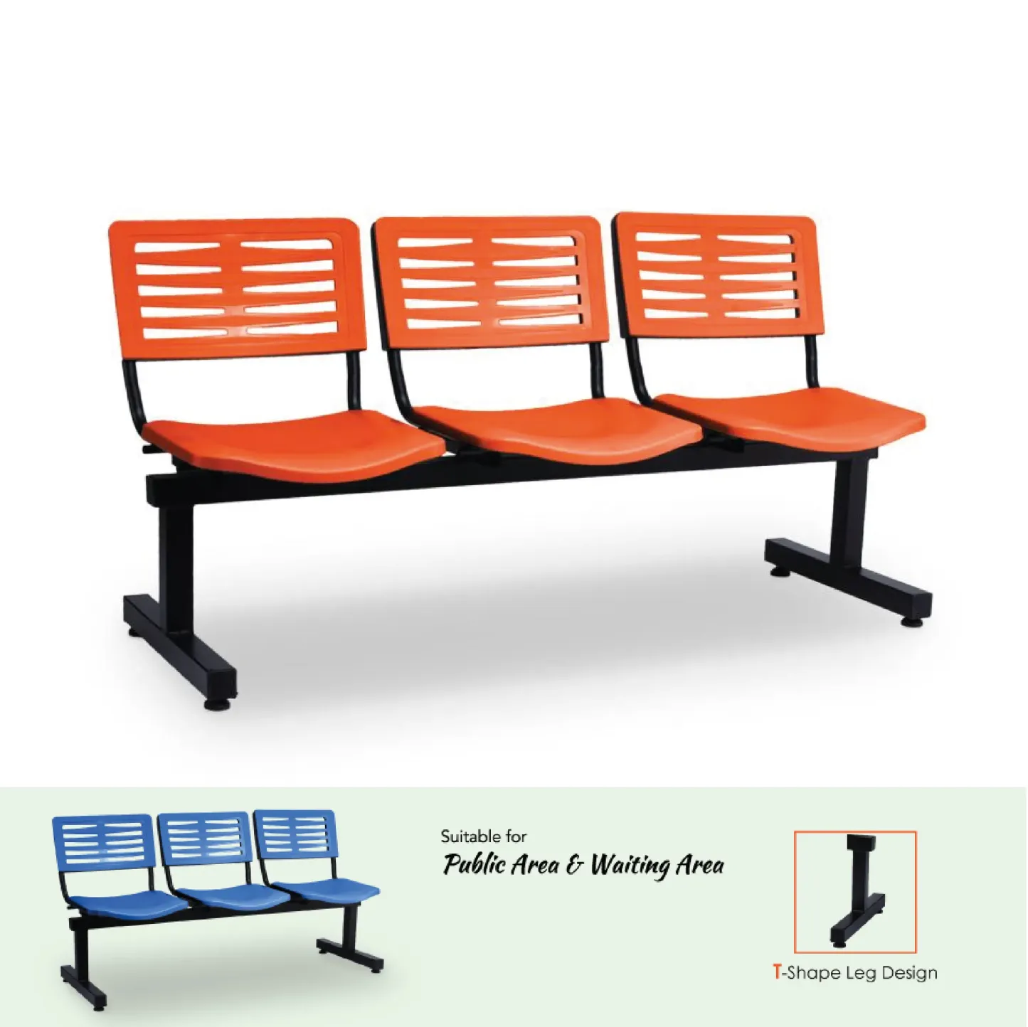 AXE3 - 3 to 4 Seater Link Waiting Chair (PP Shell)