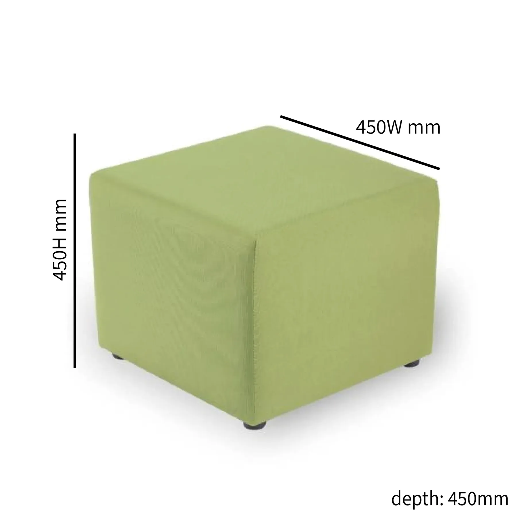 Office Square Stool 450 x 450 mm [PU LEATHER]