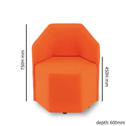 Office Hexagon Shaped Stool - 600dia mm [PU LEATHER]