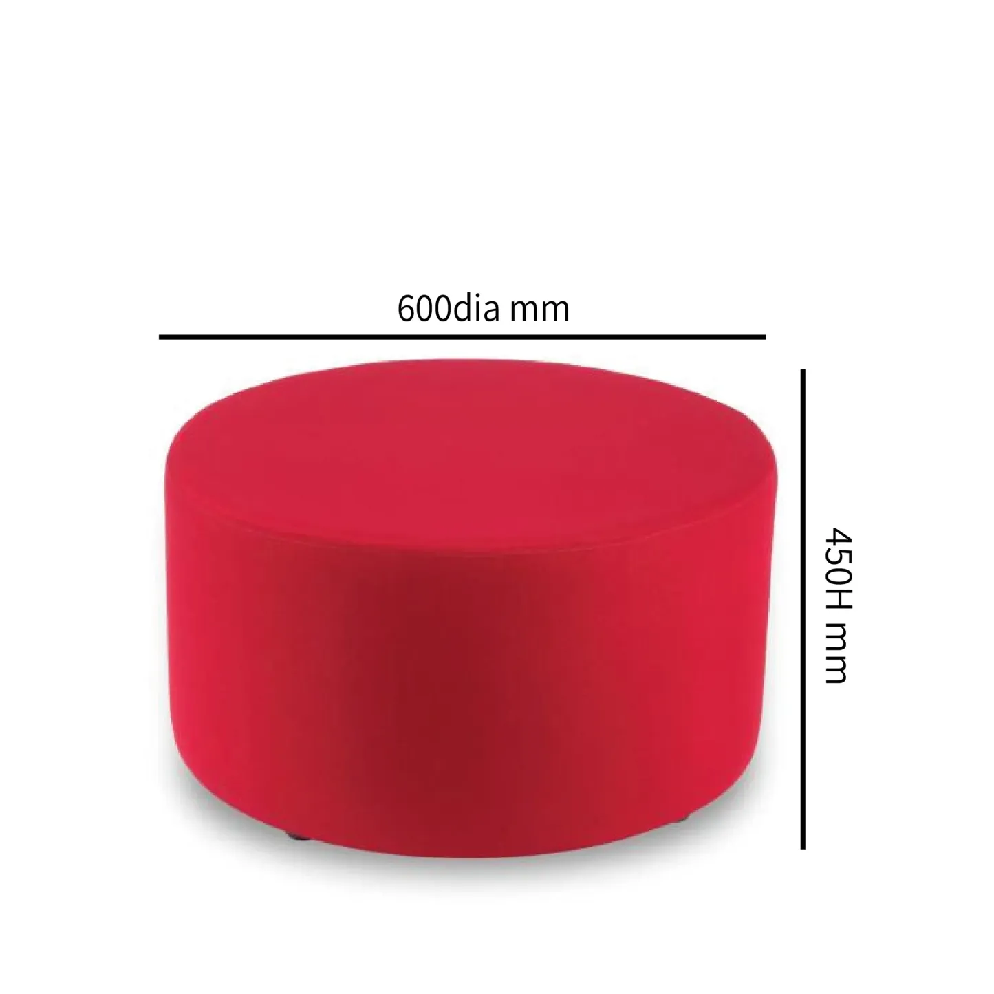Office Round Shaped Stool - 600dia mm [PU LEATHER]