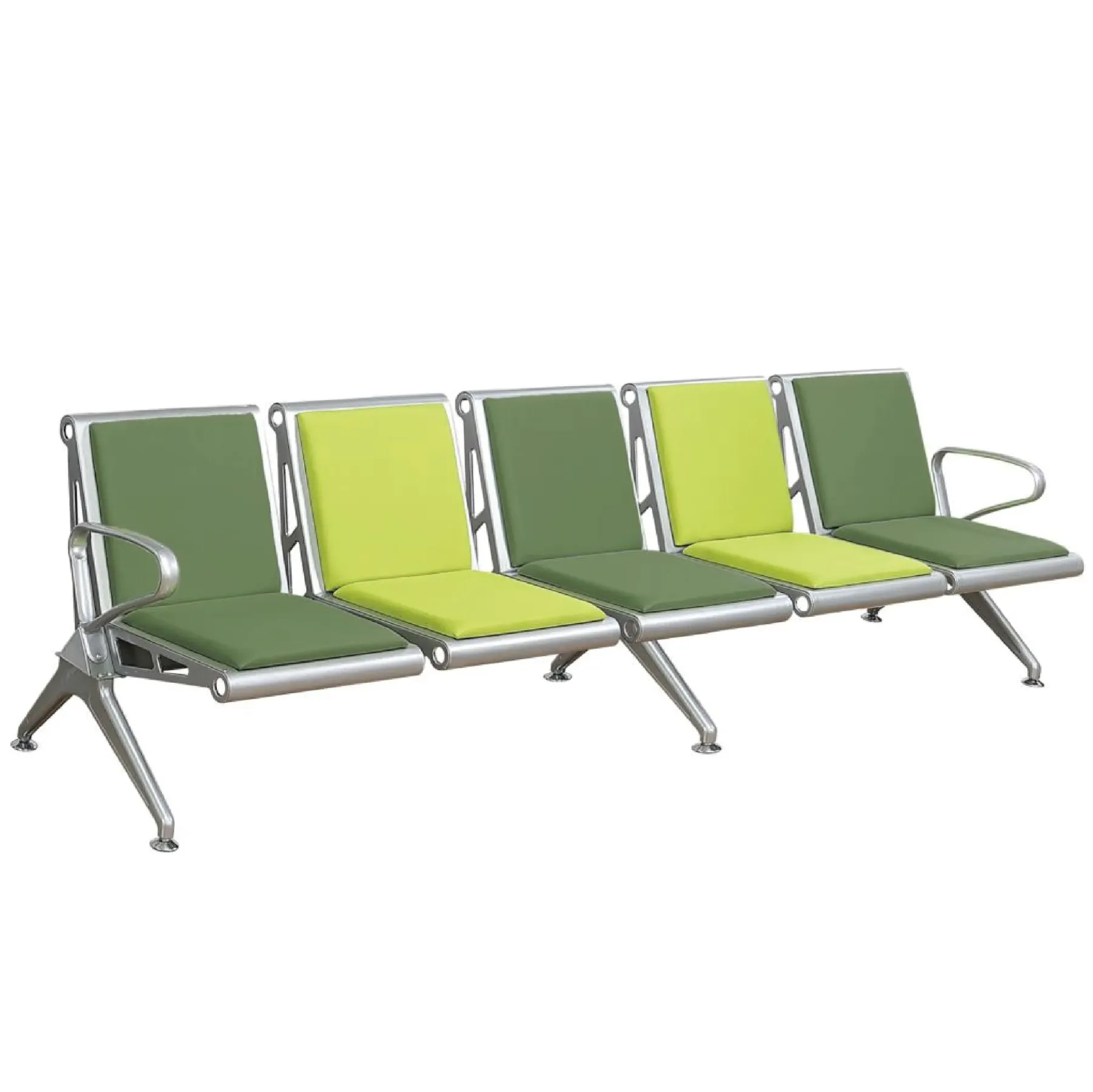 FIN - 1 to 5 Seater Link Metal Waiting Chair with PU Leather/Fabric Wrapped Seat