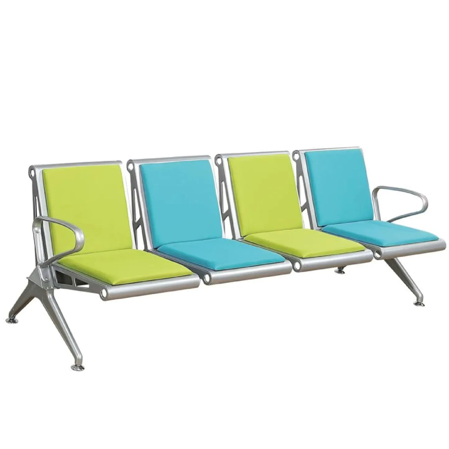 FIN - 1 to 5 Seater Link Metal Waiting Chair with PU Leather/Fabric Wrapped Seat