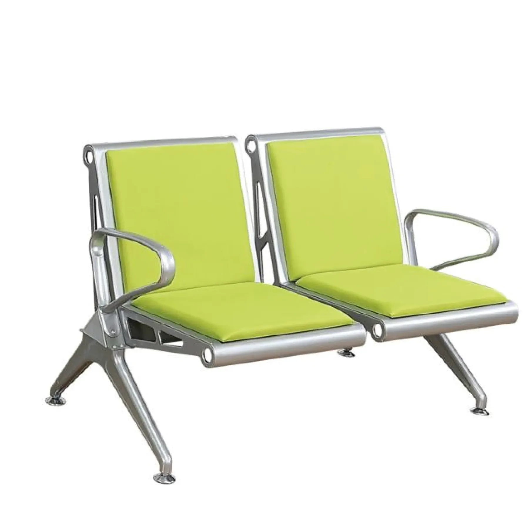 FIN - 1 to 5 Seater Link Metal Waiting Chair with PU Leather/Fabric Wrapped Seat