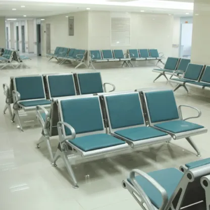 FIN - 1 to 5 Seater Link Metal Waiting Chair with PU Leather/Fabric Wrapped Seat