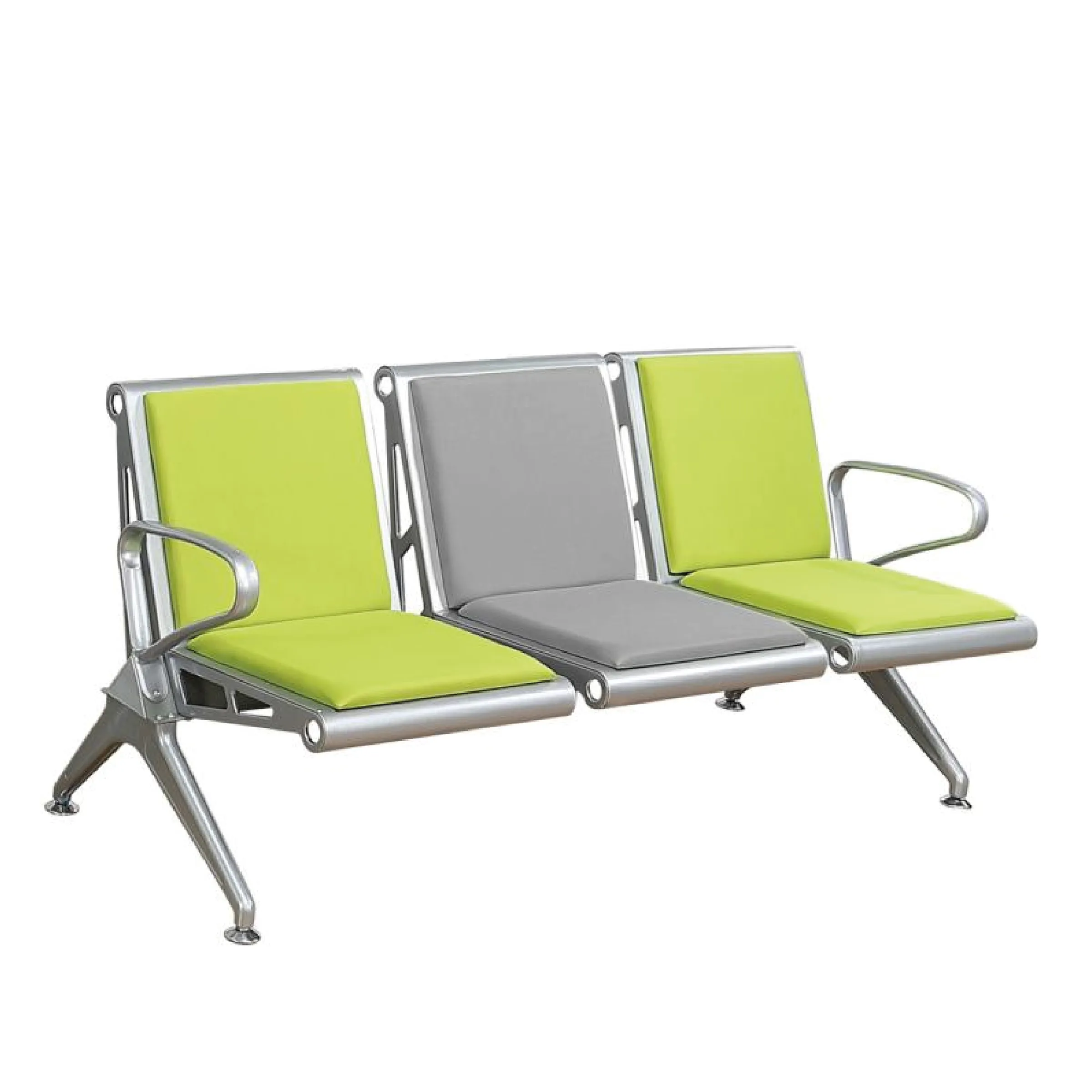 FIN - 1 to 5 Seater Link Metal Waiting Chair with PU Leather/Fabric Wrapped Seat