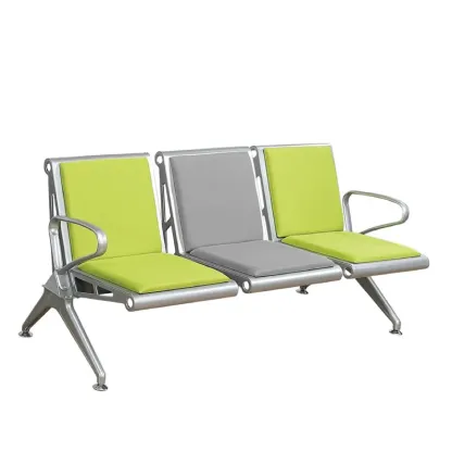 FIN - 1 to 5 Seater Link Metal Waiting Chair with PU Leather/Fabric Wrapped Seat