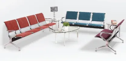 DFIN - 1 to 5 Seater Link Metal Waiting Chair with Fabric Wrapped Seat