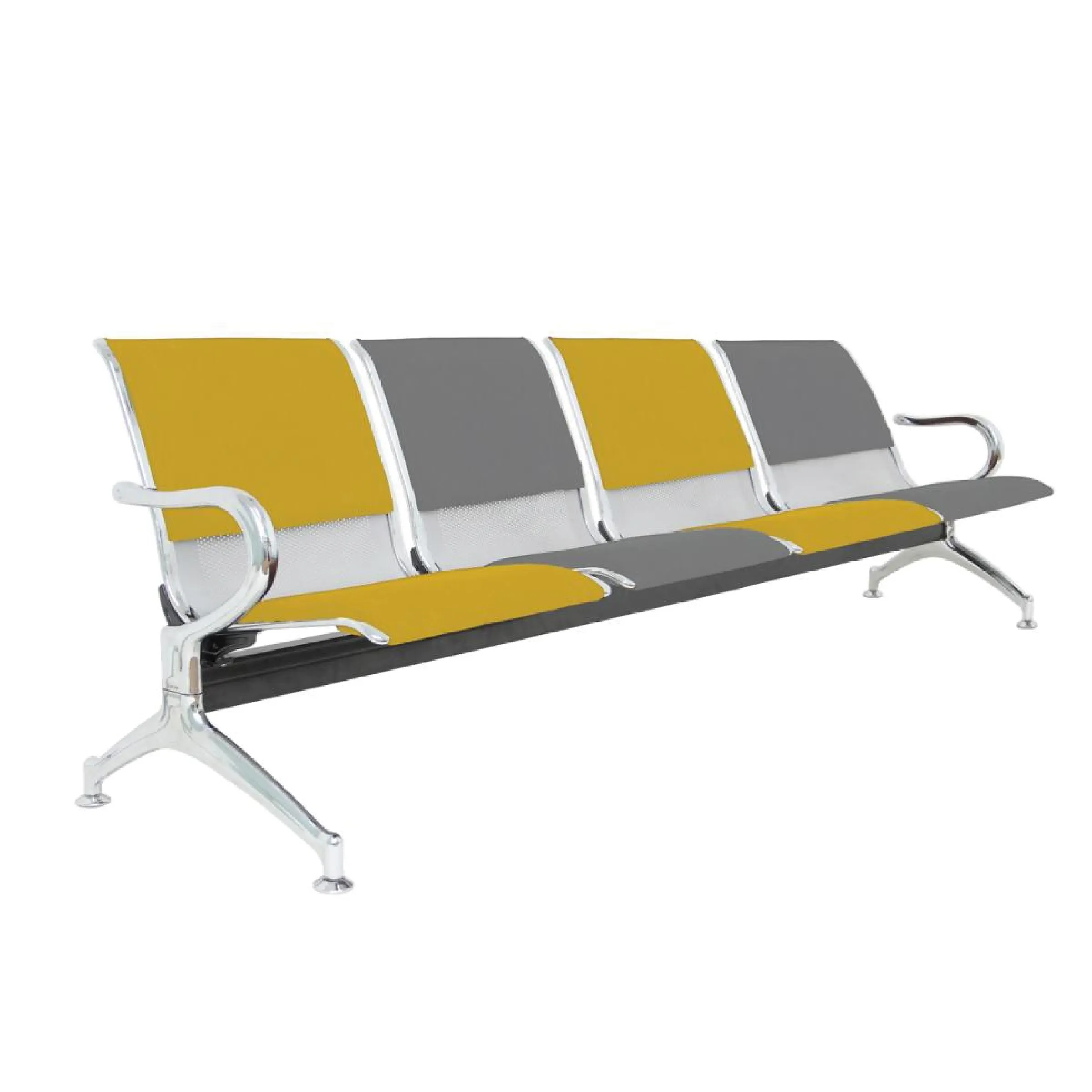 DFIN - 1 to 5 Seater Link Metal Waiting Chair with Fabric Wrapped Seat