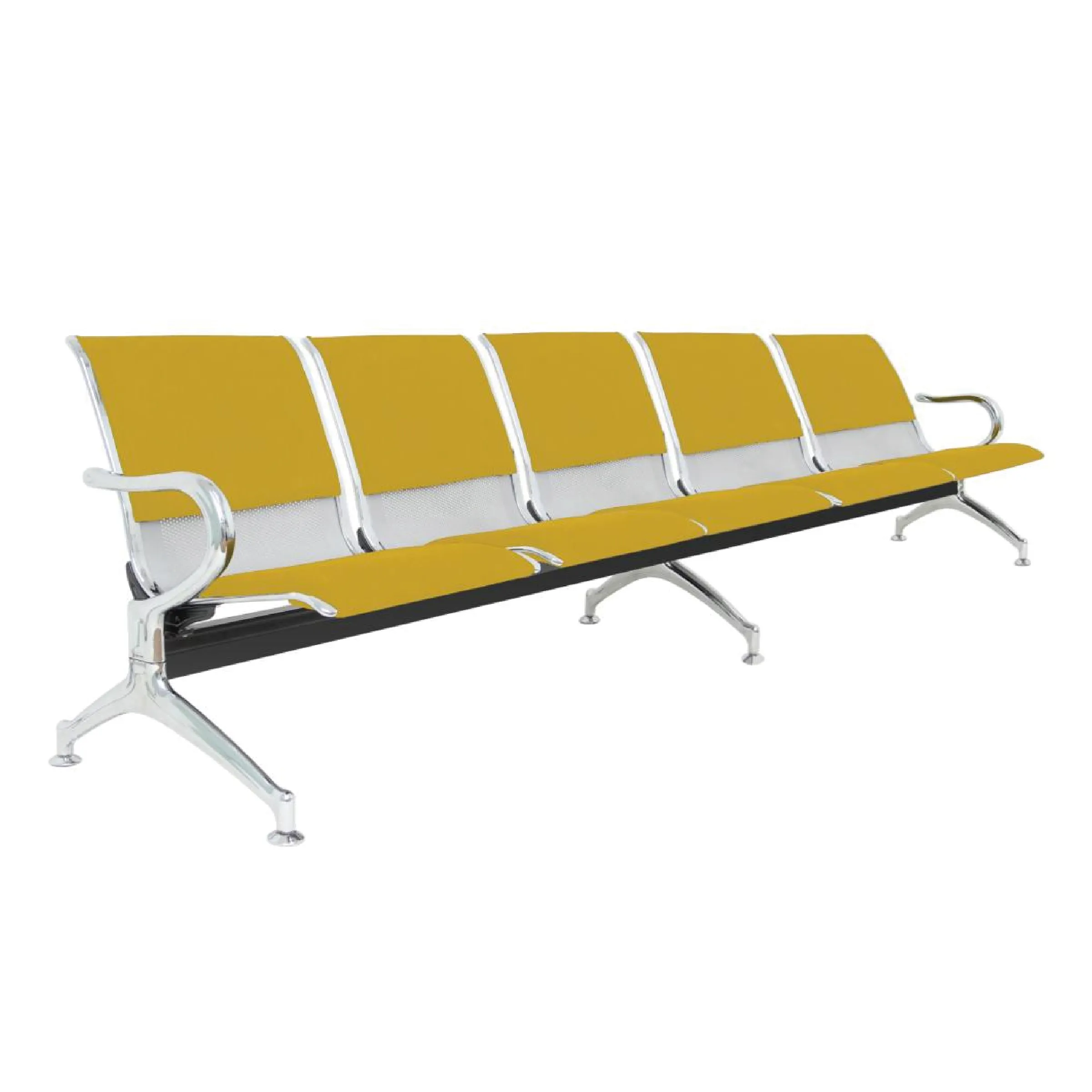DFIN - 1 to 5 Seater Link Metal Waiting Chair with Fabric Wrapped Seat