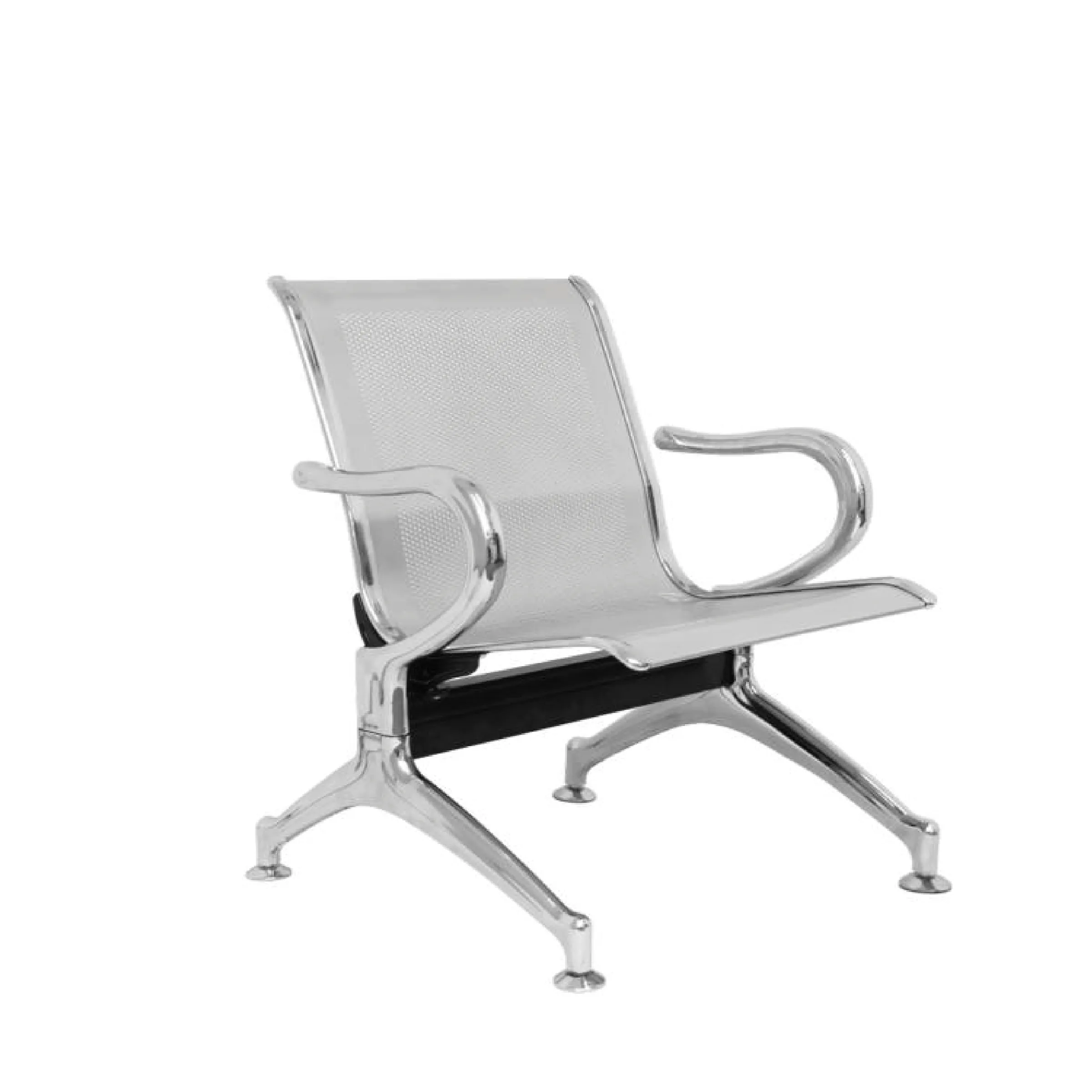 DFIN - 1 to 5 Seater Link Metal Waiting Chair (Chrome Metal)