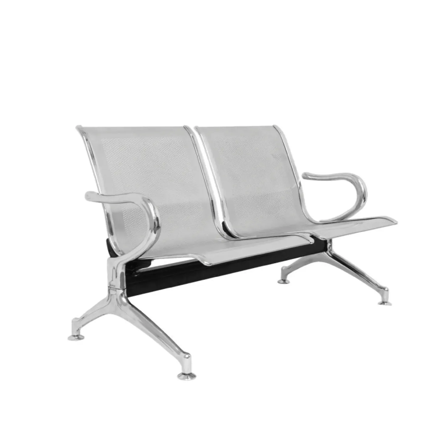 DFIN - 1 to 5 Seater Link Metal Waiting Chair (Chrome Metal)