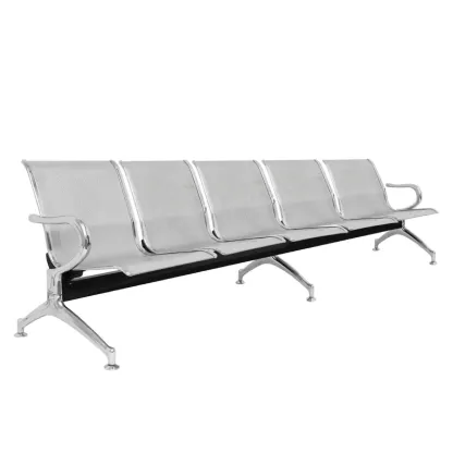 DFIN - 1 to 5 Seater Link Metal Waiting Chair (Chrome Metal)