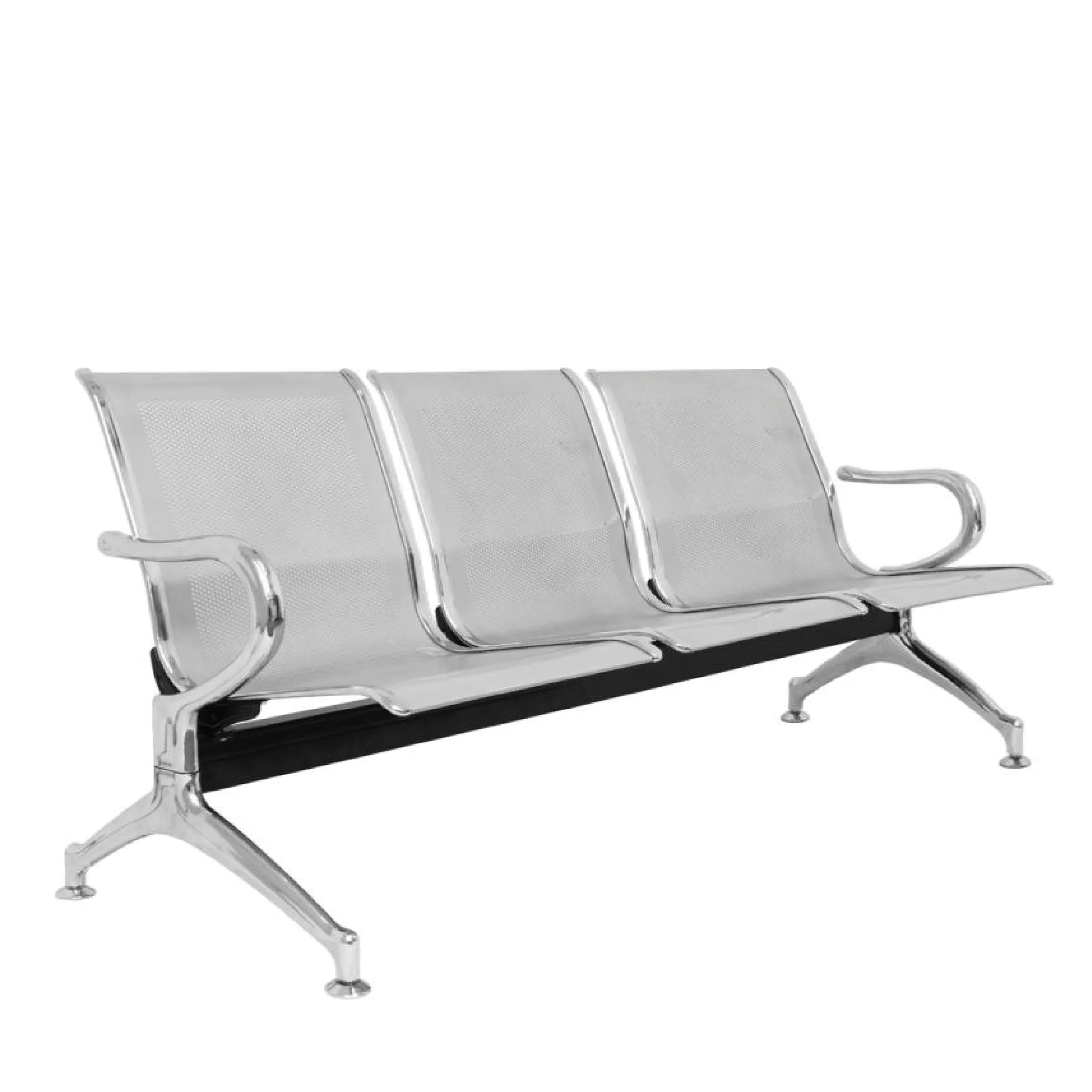 DFIN - 1 to 5 Seater Link Metal Waiting Chair (Chrome Metal)