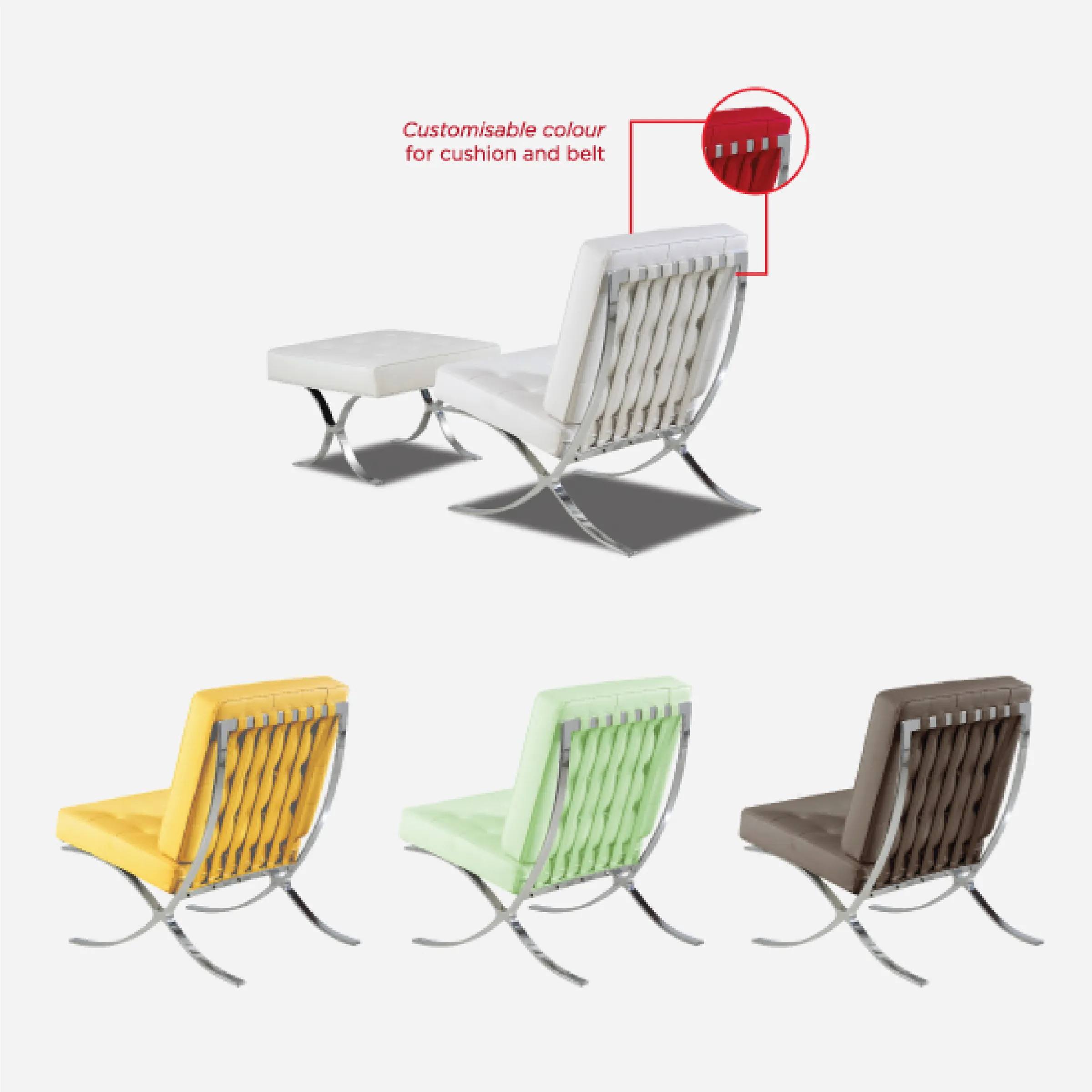 BARCELONA Sofa - 1 Seater [PU LEATHER]