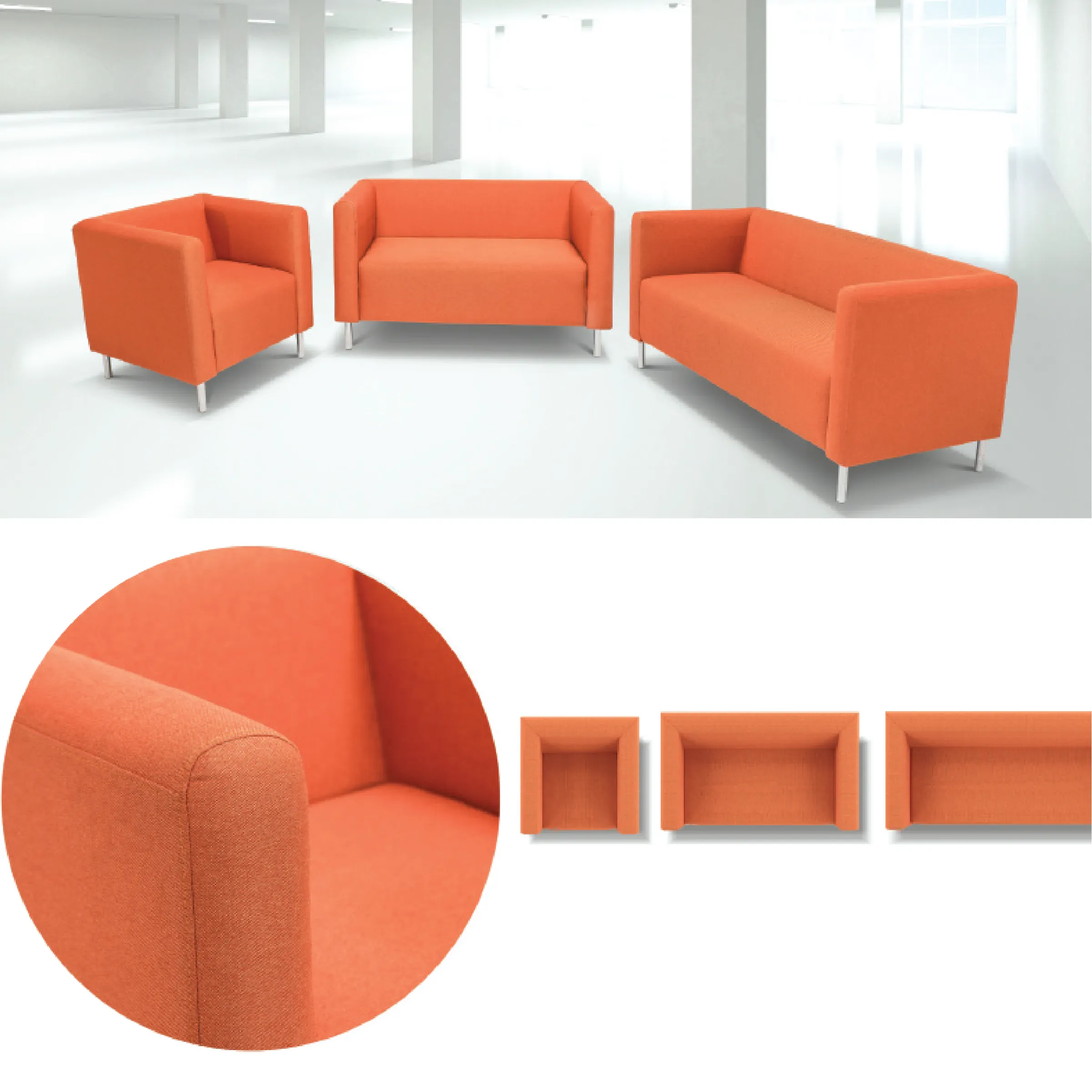 ANCIA Sofa - 3 Seater [Fabric]