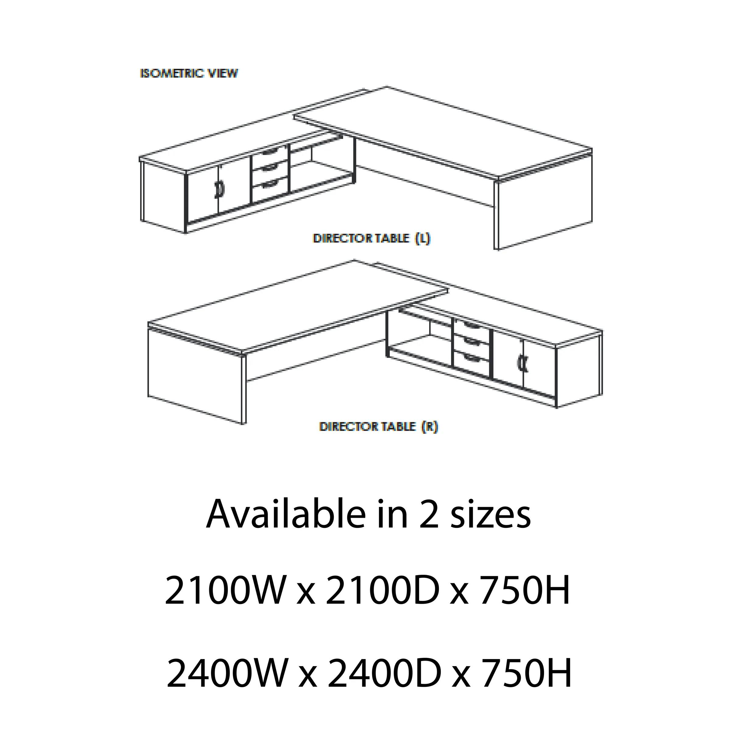 Modern Wooden Director's Table - SUP520 (Dark Walnut)