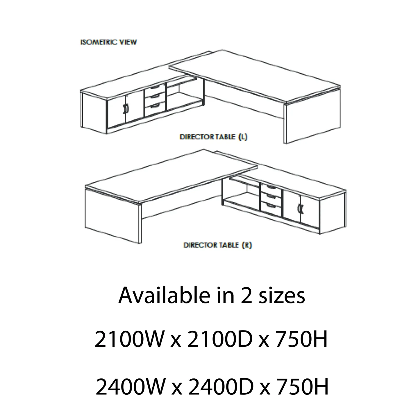Modern Wooden Director's Table - SUP520 (Dark Walnut)