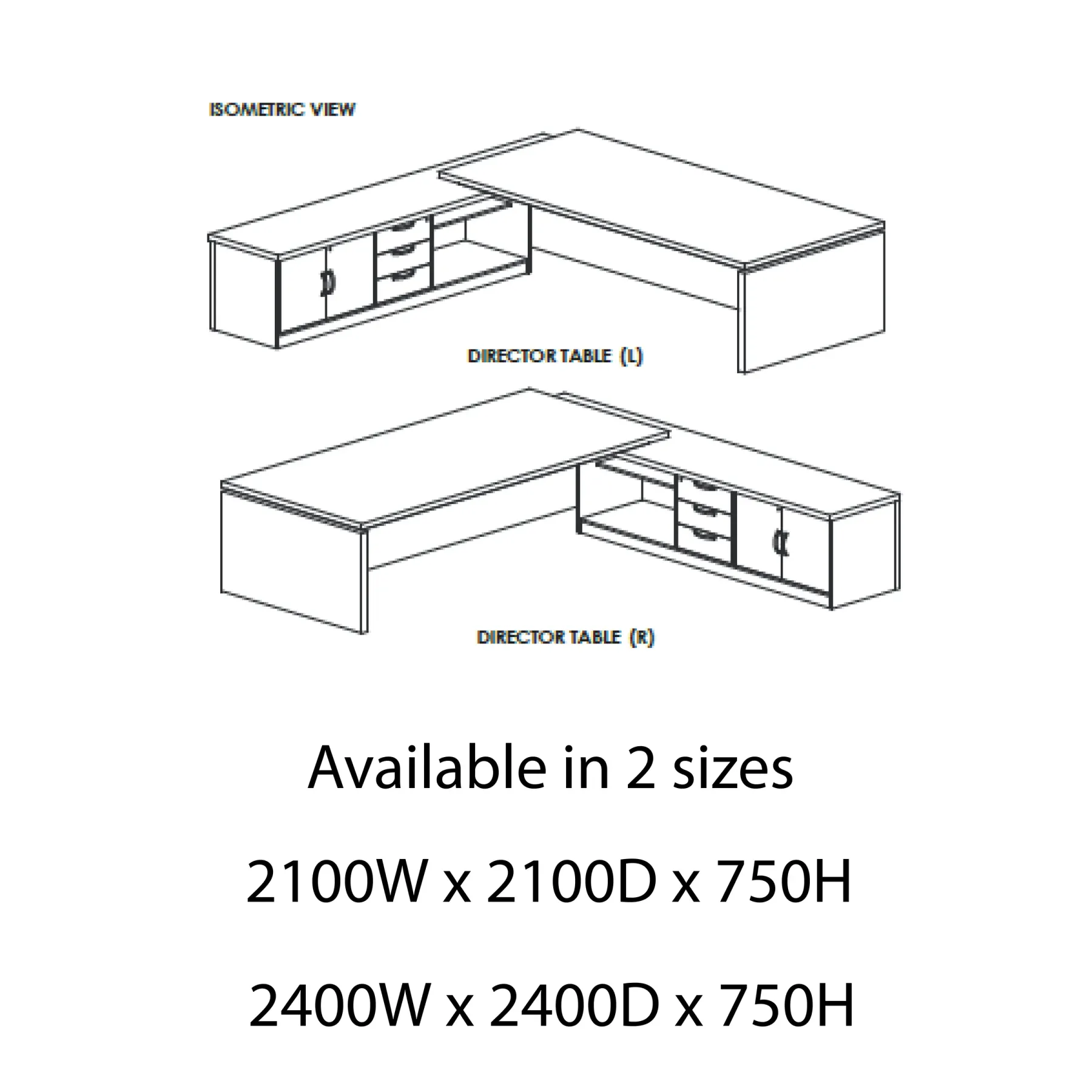 Modern Wooden Director's Table - SUP520 (Dark Walnut)